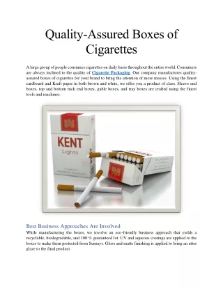 quality assured boxes of cigarettes