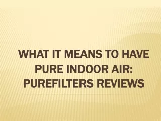 What It Means to Have Pure Indoor Air: PureFilters Reviews