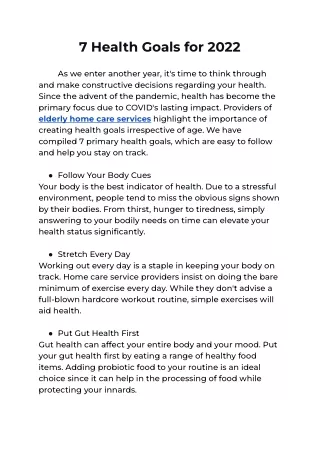 7 health goals for 2022