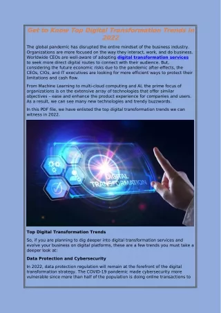 get to know top digital transformation trends