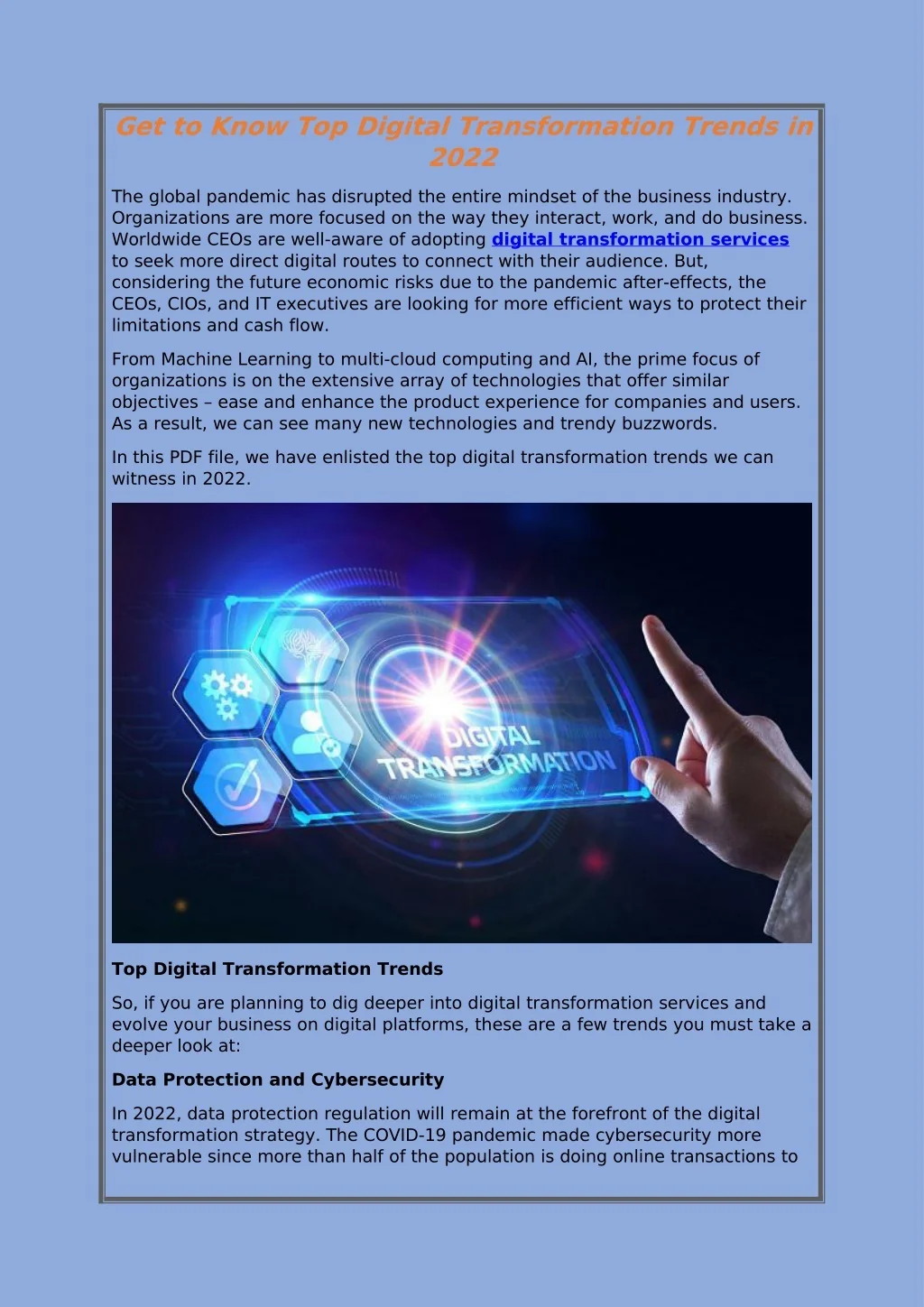 PPT - Get to Know Top Digital Transformation Trends in 2022 PowerPoint ...