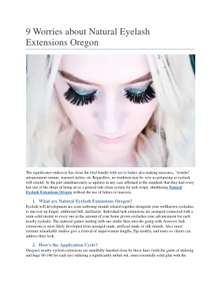 9 Worries about Natural Eyelash  Extensions Oregon