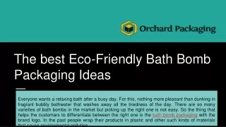 Eco-Friendly bath bomb boxes