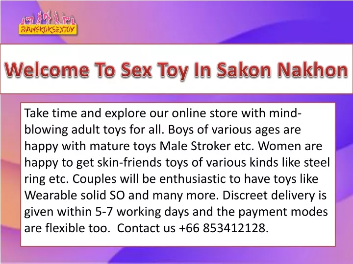 welcome to sex toy in sakon nakhon