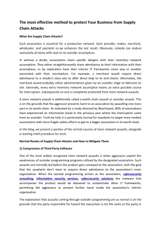 The most effective method to protect Your Business from Supply Chain Attacks (1)