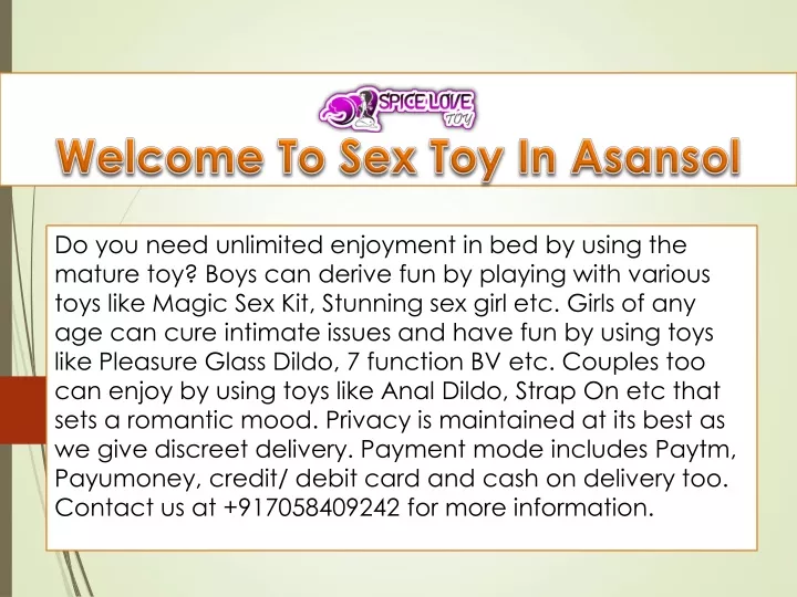 welcome to sex toy in asansol