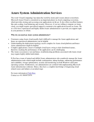 azure system administration services the word