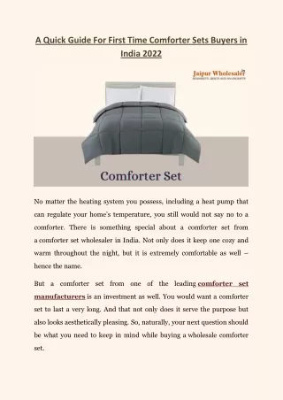 a quick guide for first time comforter sets