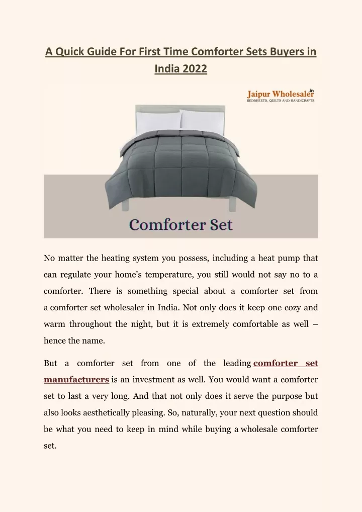a quick guide for first time comforter sets