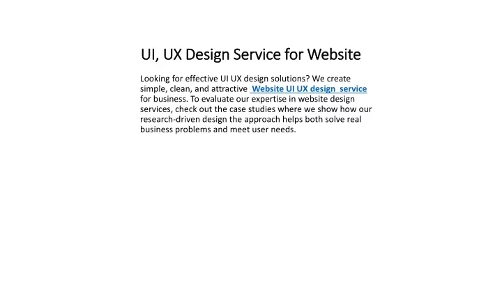 ui ux design service for website