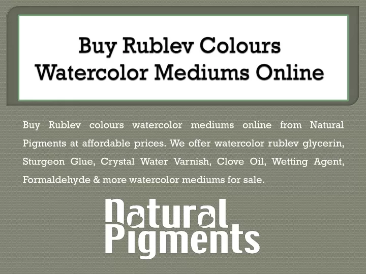 buy rublev colours watercolor mediums online