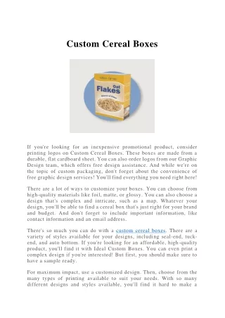 custom cereal boxes