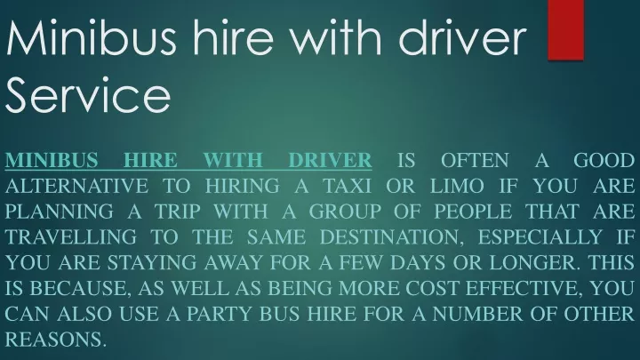 minibus hire with driver service