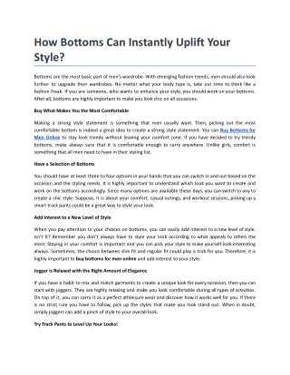 how bottoms can instantly uplift your style