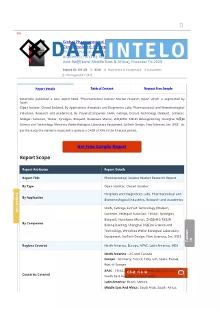 Pharmaceutical Isolator Market Report | Global Forecast To 2028