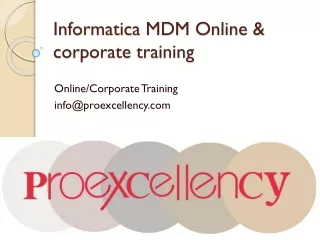 informatica mdm online corporate training
