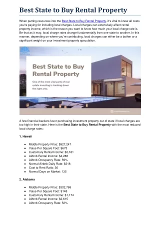Best State to Buy Rental Property