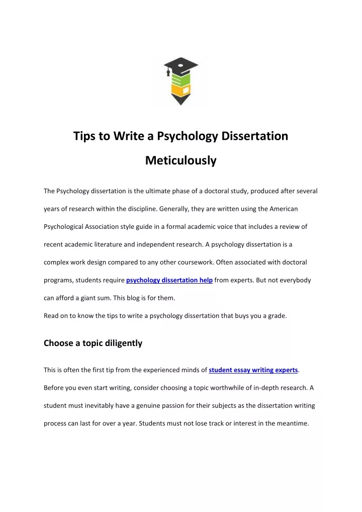 tips to write a psychology dissertation