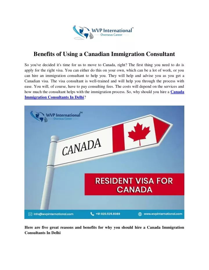 PPT - Benefits of Using a Canadian Immigration Consultant PowerPoint ...