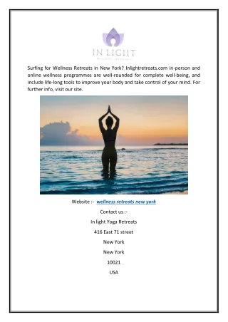 Wellness Retreats New York Inlightretreats.com