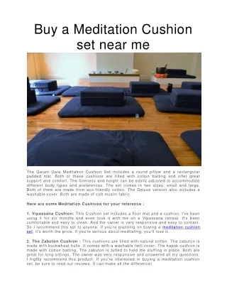 meditation cushion set