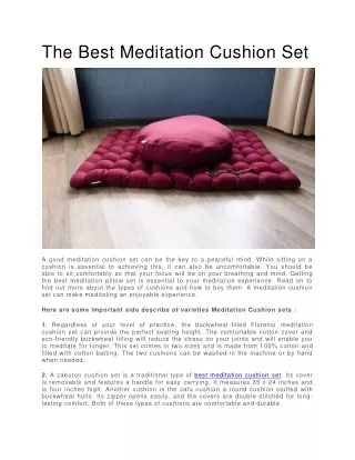 best meditation cushion set