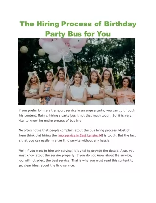 the hiring process of birthday party bus for you