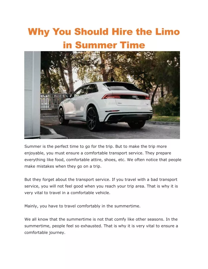 why you should hire the limo in summer time