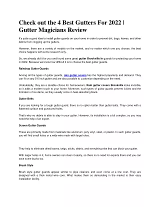 Check out the 4 Best Gutters For 2022 | Gutter Magicians Review
