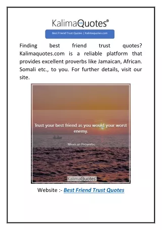 Best Friend Trust Quotes  Kalimaquotes.com