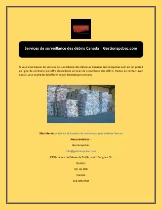 Services de surveillance des débris Canada Gestionspcbac.com-converted