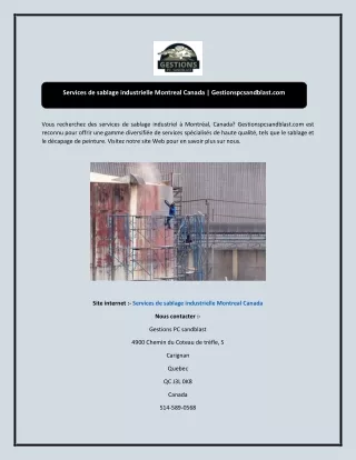 Services de sablage industrielle Montreal Canada Gestionspcsandblast.com-converted