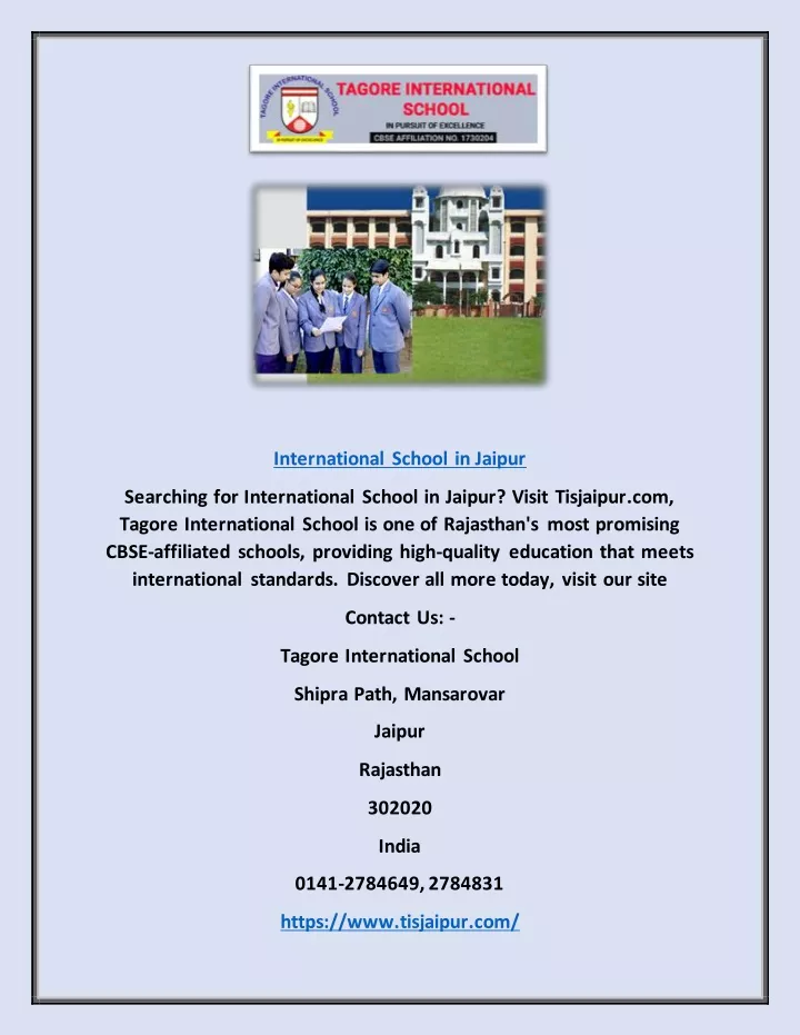 international school in jaipur