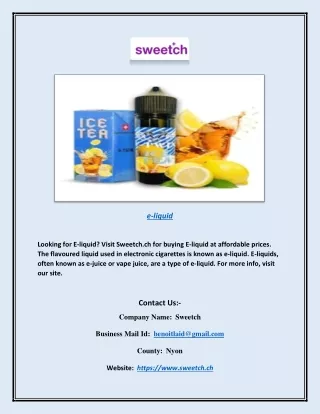 E-liquid | Sweetch.ch