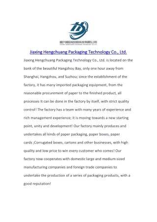 Jiaxing Hengchuang Packaging Technology Co., Ltd._zjhcpacking