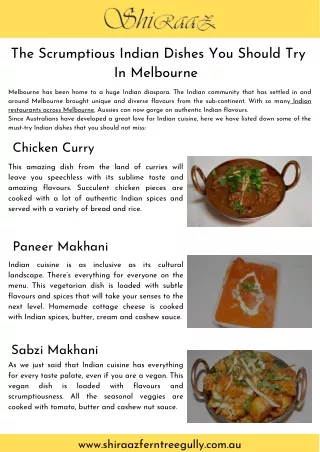 The Scrumptious Indian Dishes You Should Try in Melbourne