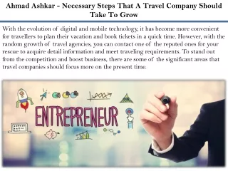 ahmad ashkar necessary steps that a travel