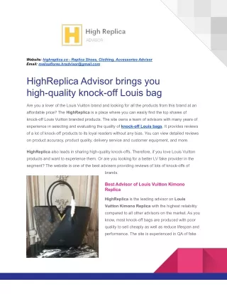 HighReplica Advisor - knock-off Louis bag