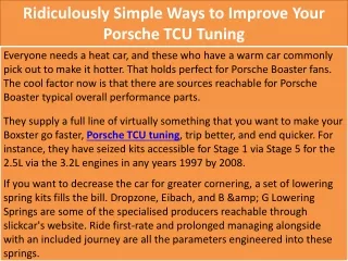 ridiculously simple ways to improve your porsche tcu tuning
