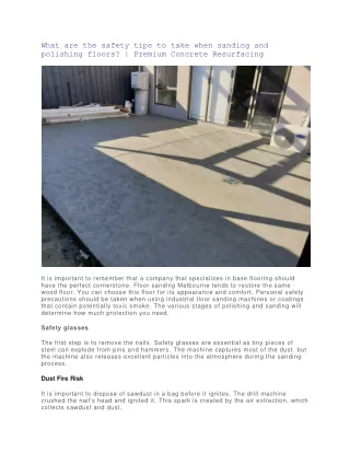 what are the safety tips to take when sanding