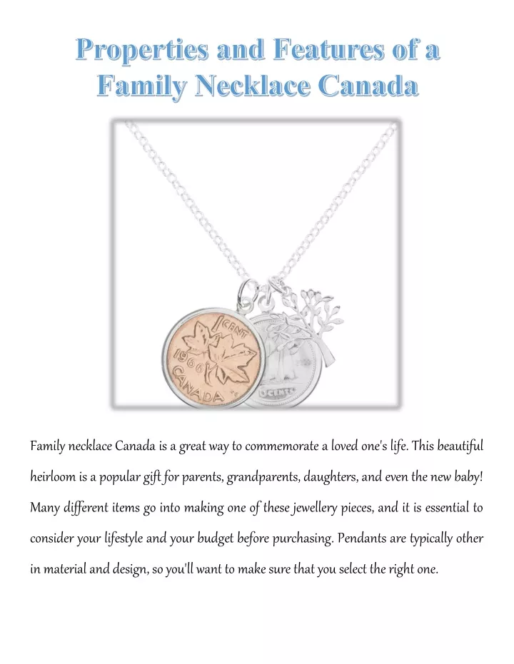 family necklace canada is a great