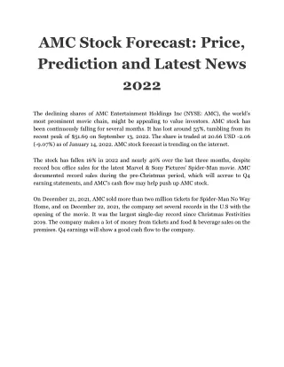 amc stock forecast price prediction and latest