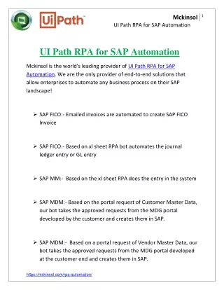 UI Path RPA for SAP Automation