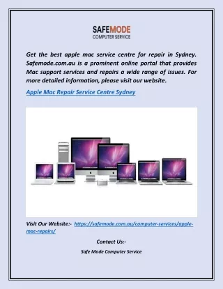 Apple Mac Repair Service Centre Sydney | Safemode.com.au