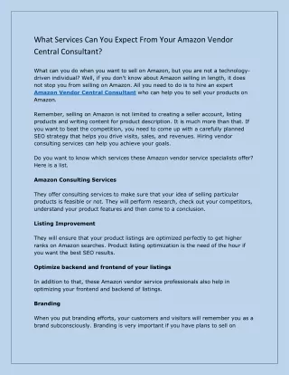 what services can you expect from your amazon