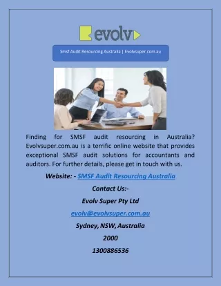 smsf audit resourcing australia evolvsuper com au