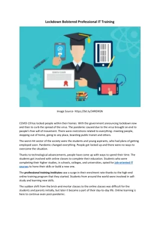 Lockdown promoted professional IT training