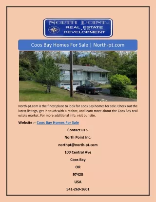 Coos Bay Homes For Sale | North-pt.com