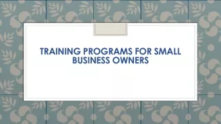 training programs for small business owners
