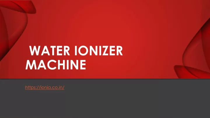 water ionizer machine